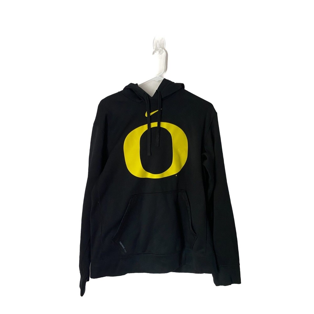 NIKE Oregon Ducks Center Swoosh Black & Yellow Hooded Sweatshirt Size Large (L)